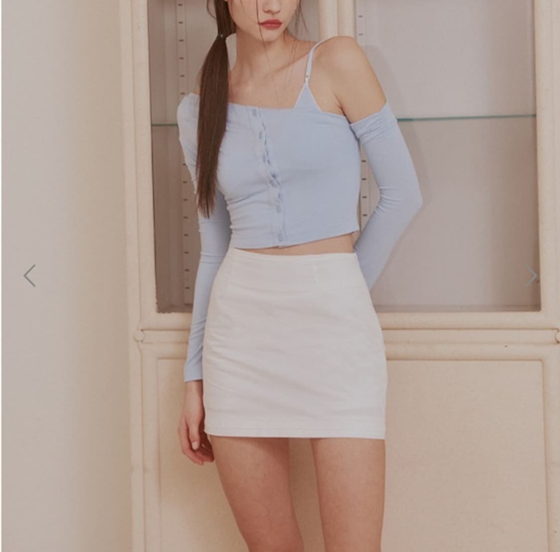 텍있는 새 상품) 낫유어로즈 언발란스 가디건 세트 상품이미지3