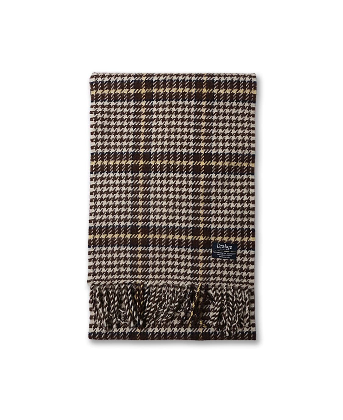 드레익스 [Drake's] 하운드투스 브라운 체크 스코틀랜드 머플러 상품이미지2