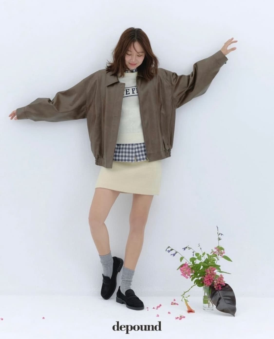 depound 레더 자켓 브라운 상품이미지1