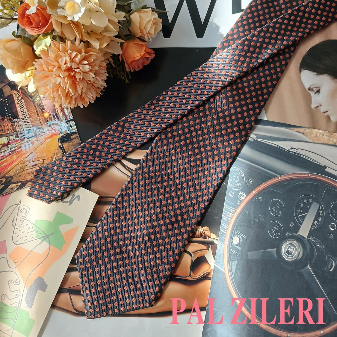 팔질레리 실크 그레이 도트 패턴 넥타이 9.1cm A등급 A19859
 상품이미지2