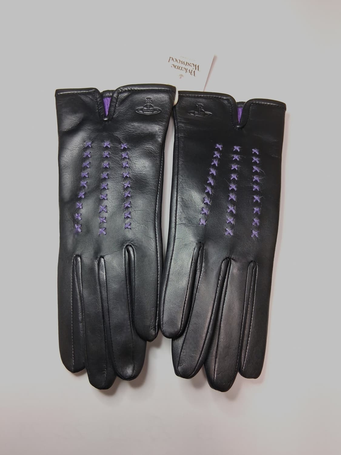 비비안 웨스트우드 X스티치 장식 양가죽 장갑 (새상품) 상품이미지3