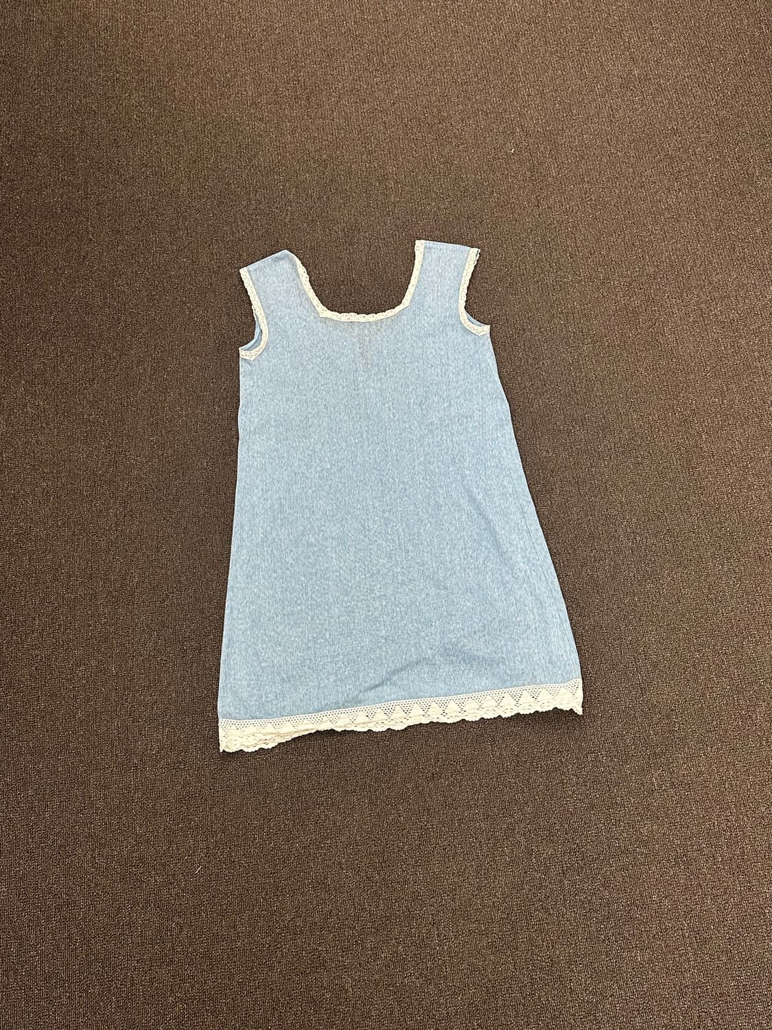 M)Japanese vintage 스카이 블루/화이트 레이스 나시 원피스 상품이미지9