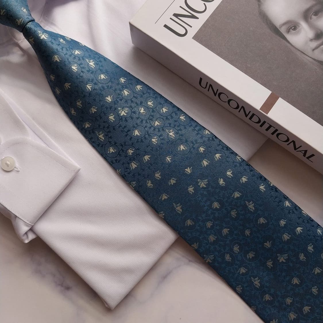 니노 세루티 실크 블루 플라워 패턴 넥타이 9.6cm A+등급 K2495 상품이미지6