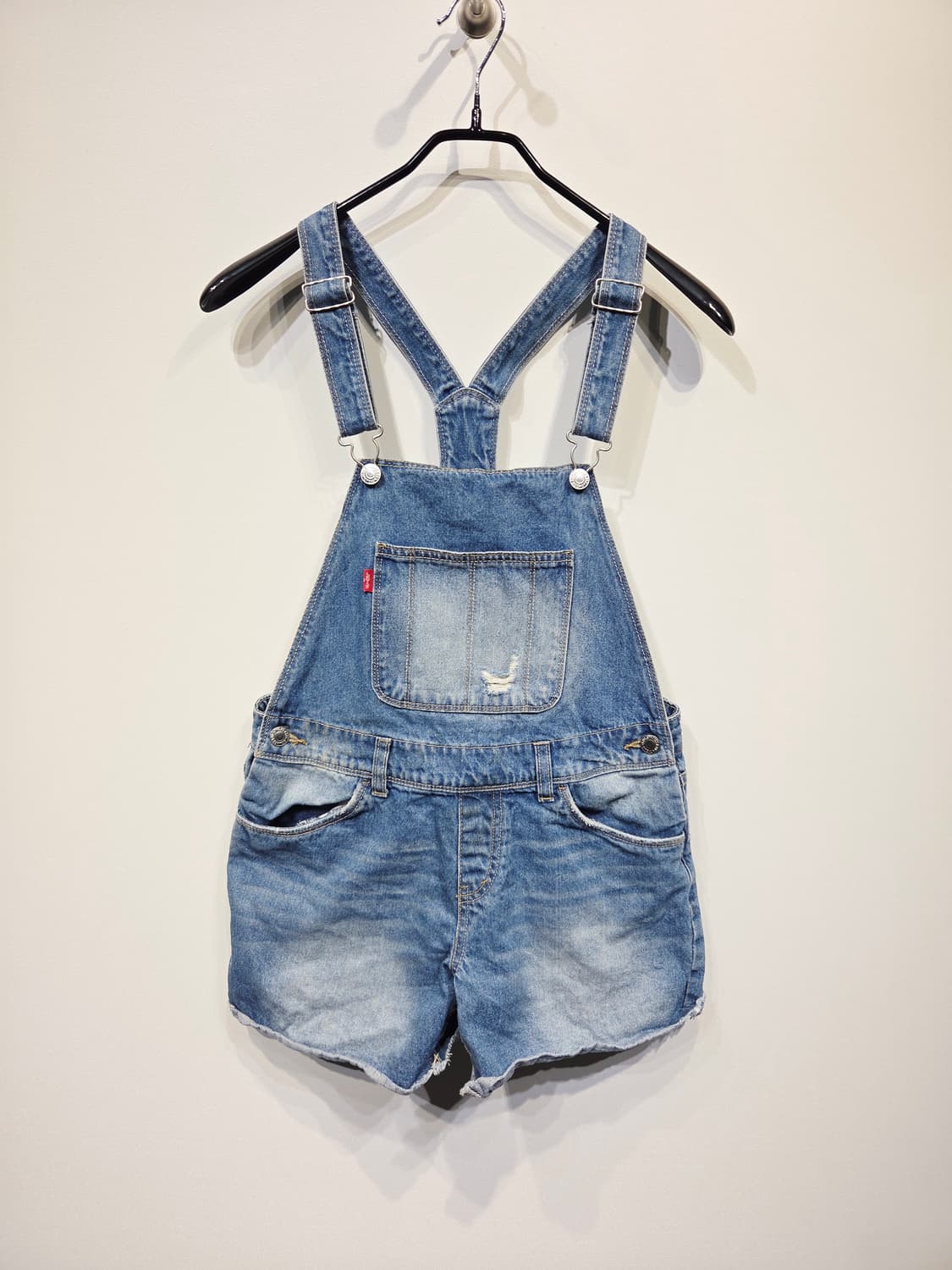 리바이스 데님 오버롤 반바지 멜빵바지 상품이미지2