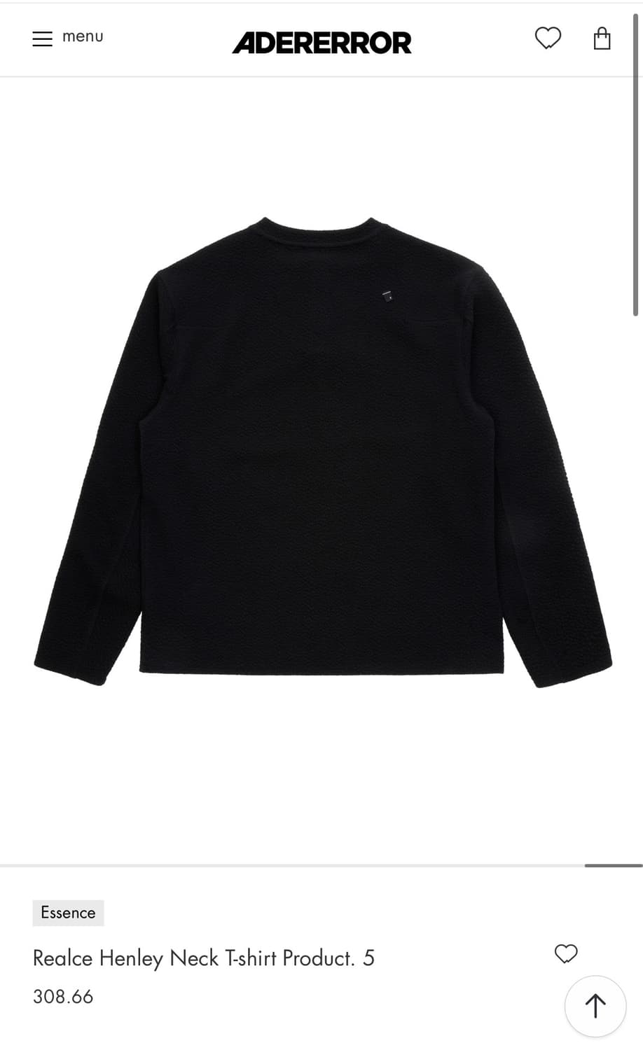 아더에러 에센스 헨리넥 Realce Henley Neck T-shirt 상품이미지2