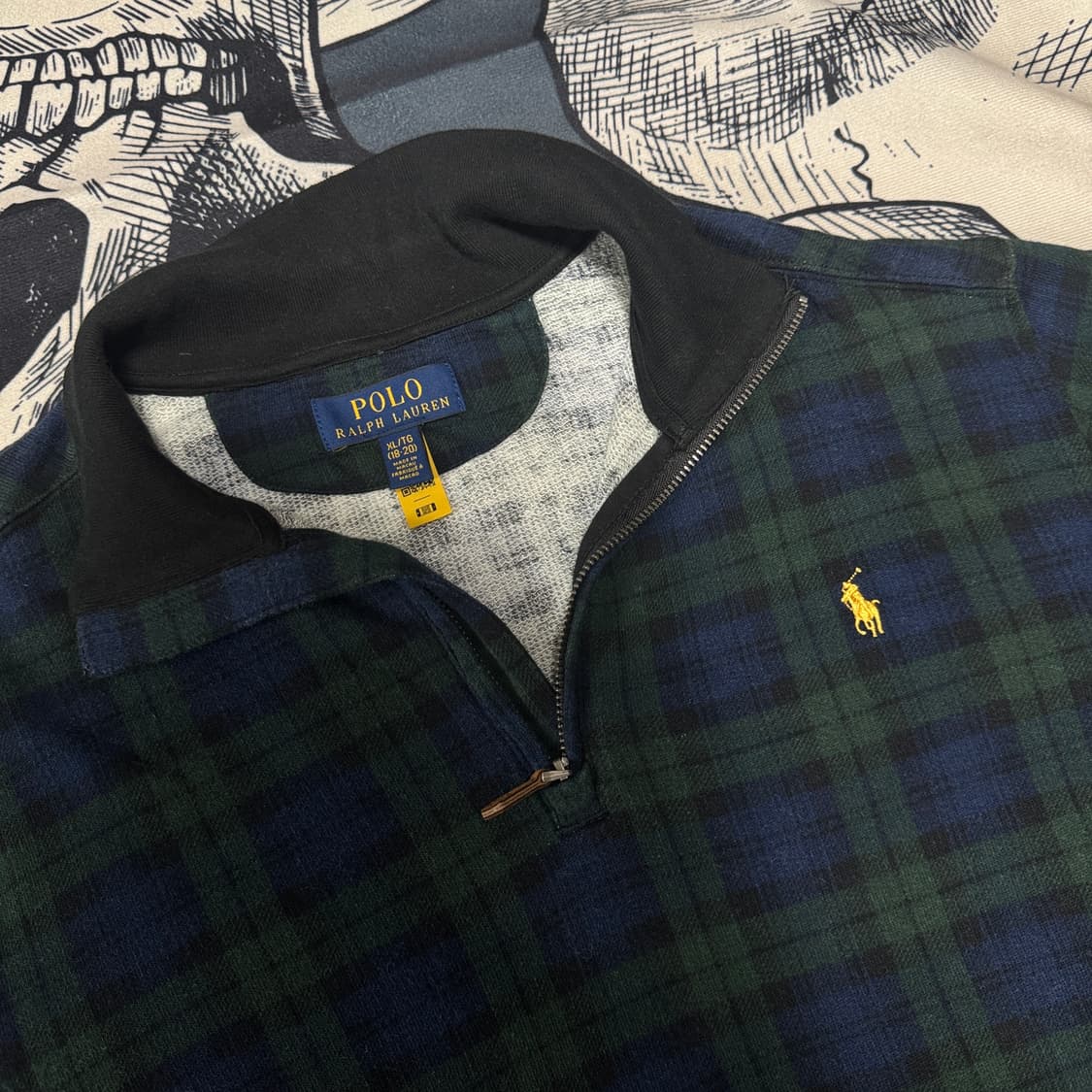 폴로 반집업 체크니트 XL(18/20) 큐알인증  상품이미지2