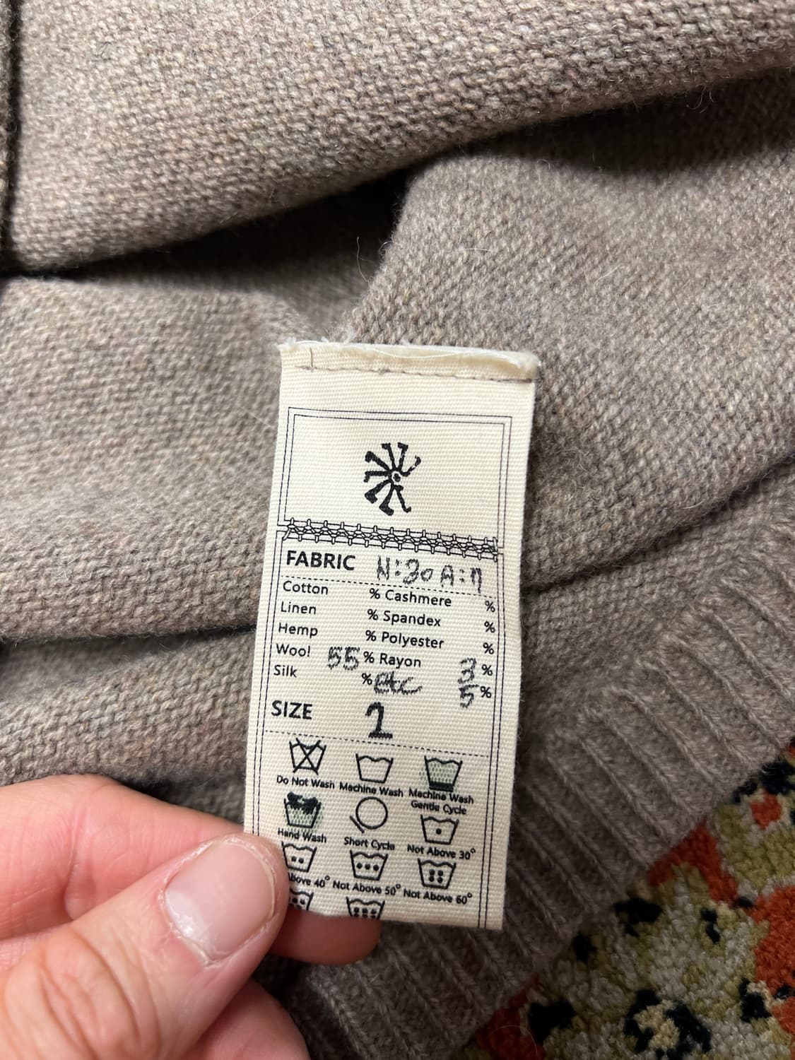 [2] 자고류 홀가먼트 울 니트 헨리넥 베이지 상품이미지7