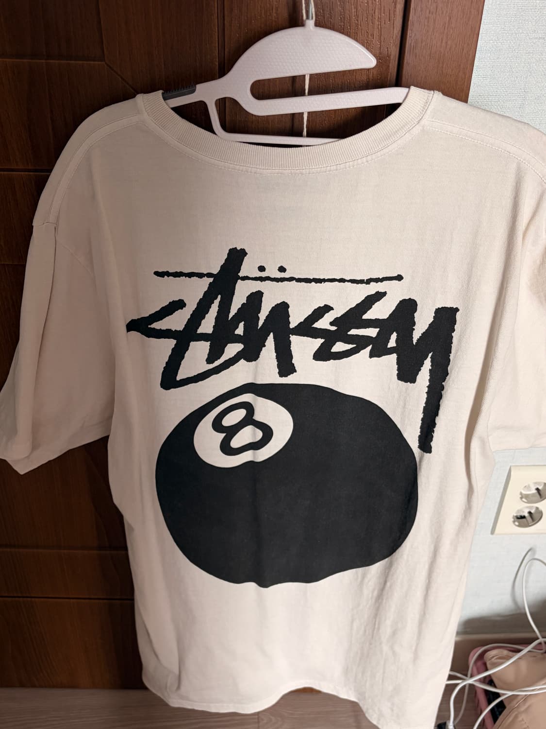 스투시 8볼 피그먼트 다이드 티셔츠 내츄럴 m사이즈 상품이미지2