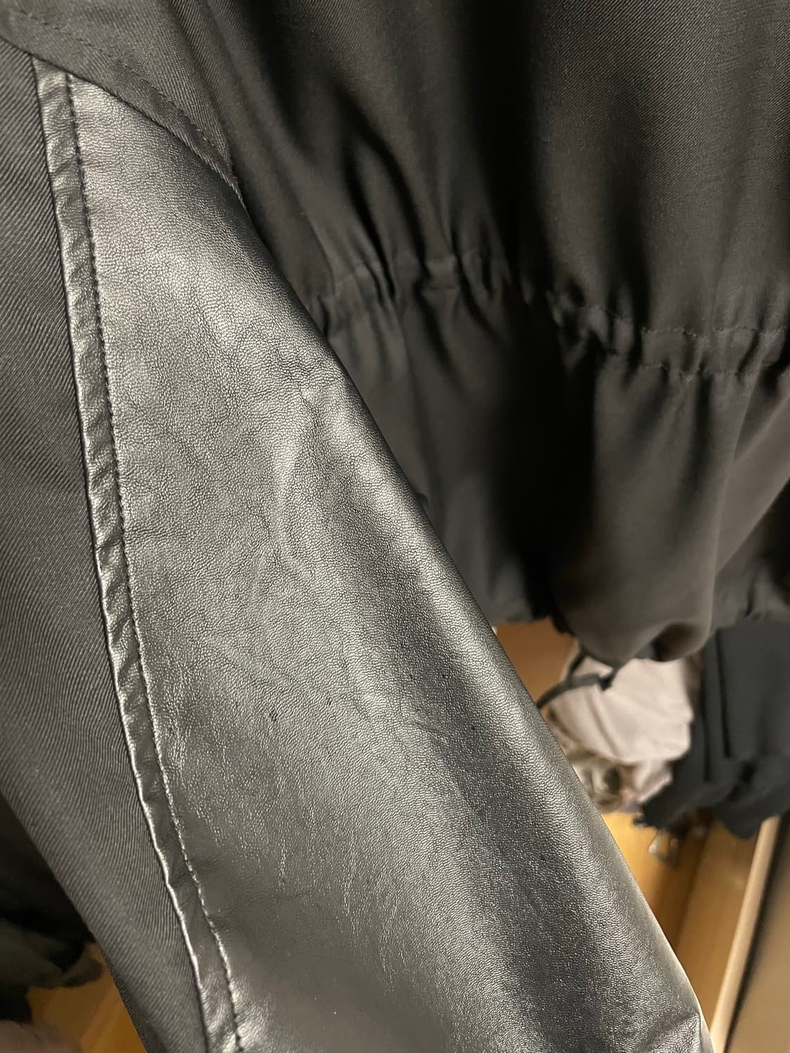 24ss 유스 패널 오버사이즈 필드 자켓 레더 상품이미지4