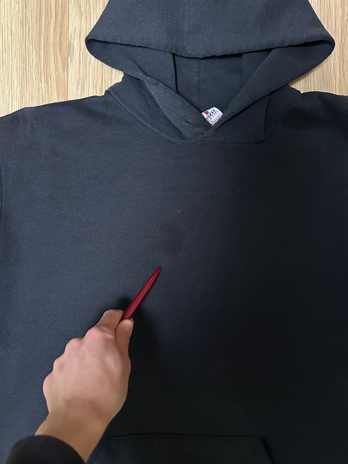 00s 빈티지 러셀 후드 블랙 L 디스트레스드 상품이미지10