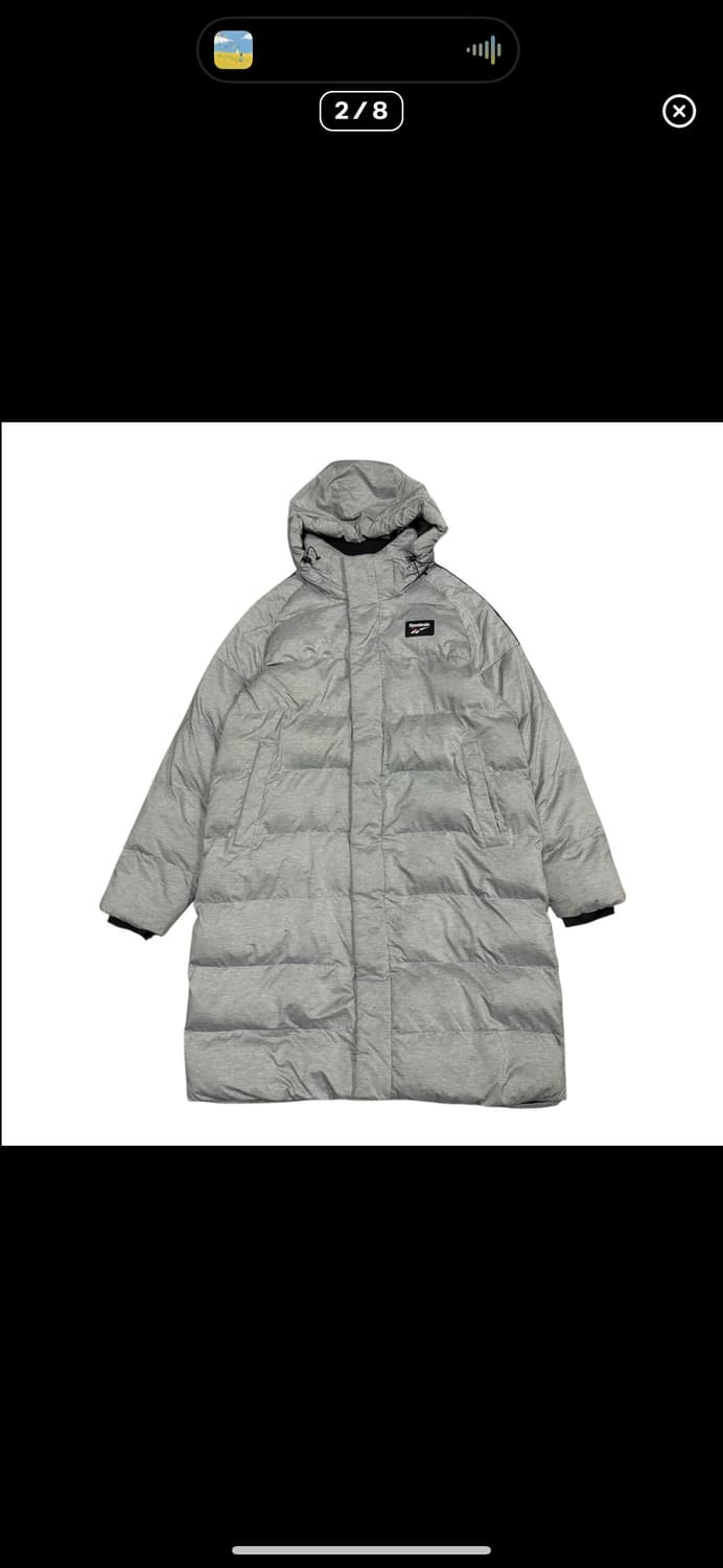  (바배) 리복 빅로고 그레이 롱 패딩 상품이미지2