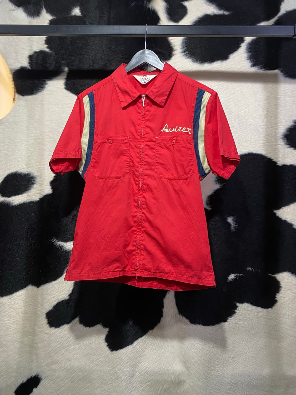 Avirex 자수디테일 니트배색 반팔 셔츠 상품이미지2