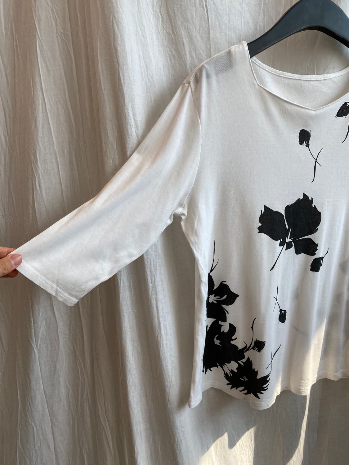 화이트 플라워 6부탑(M-L) 상품이미지6