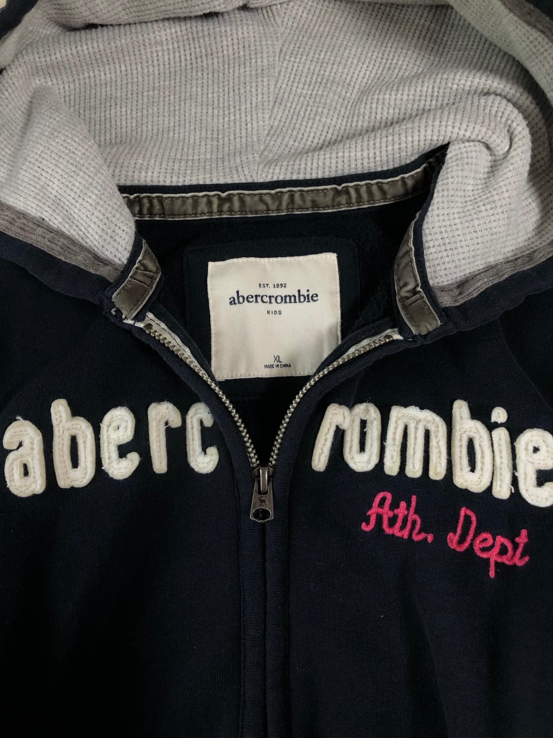 초희귀 대대장 아베크롬비 딱붙핏 후드집업 다크네이비 상품이미지3