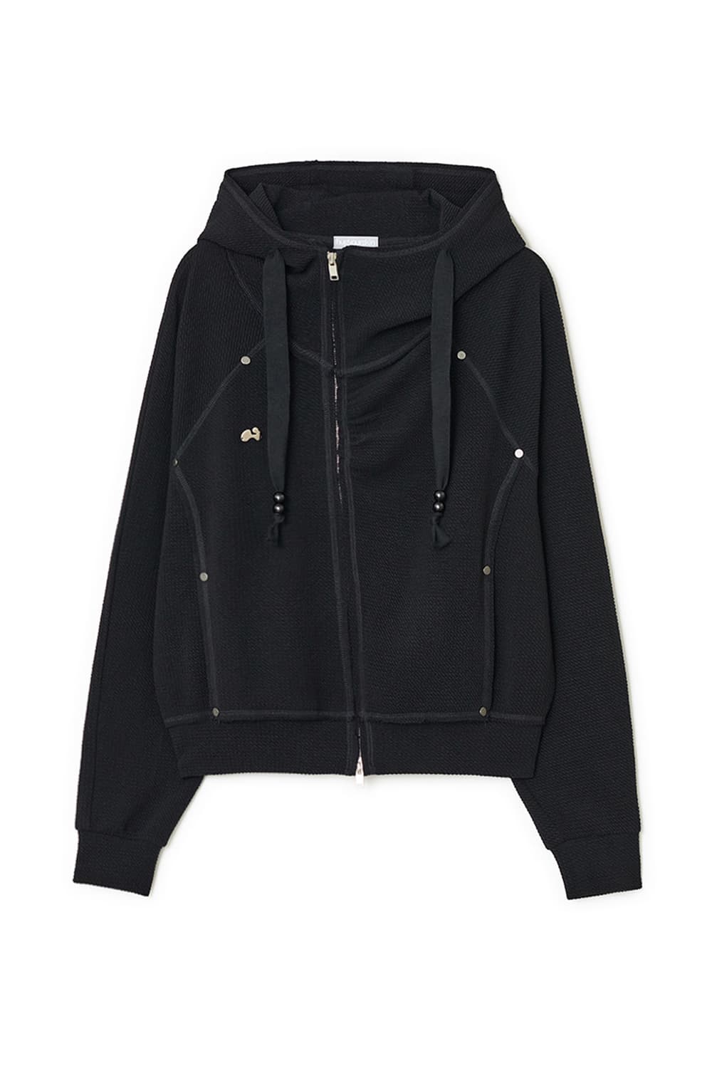 허그유어스킨  Shirring high-neck hoodie zip-up 상품이미지1