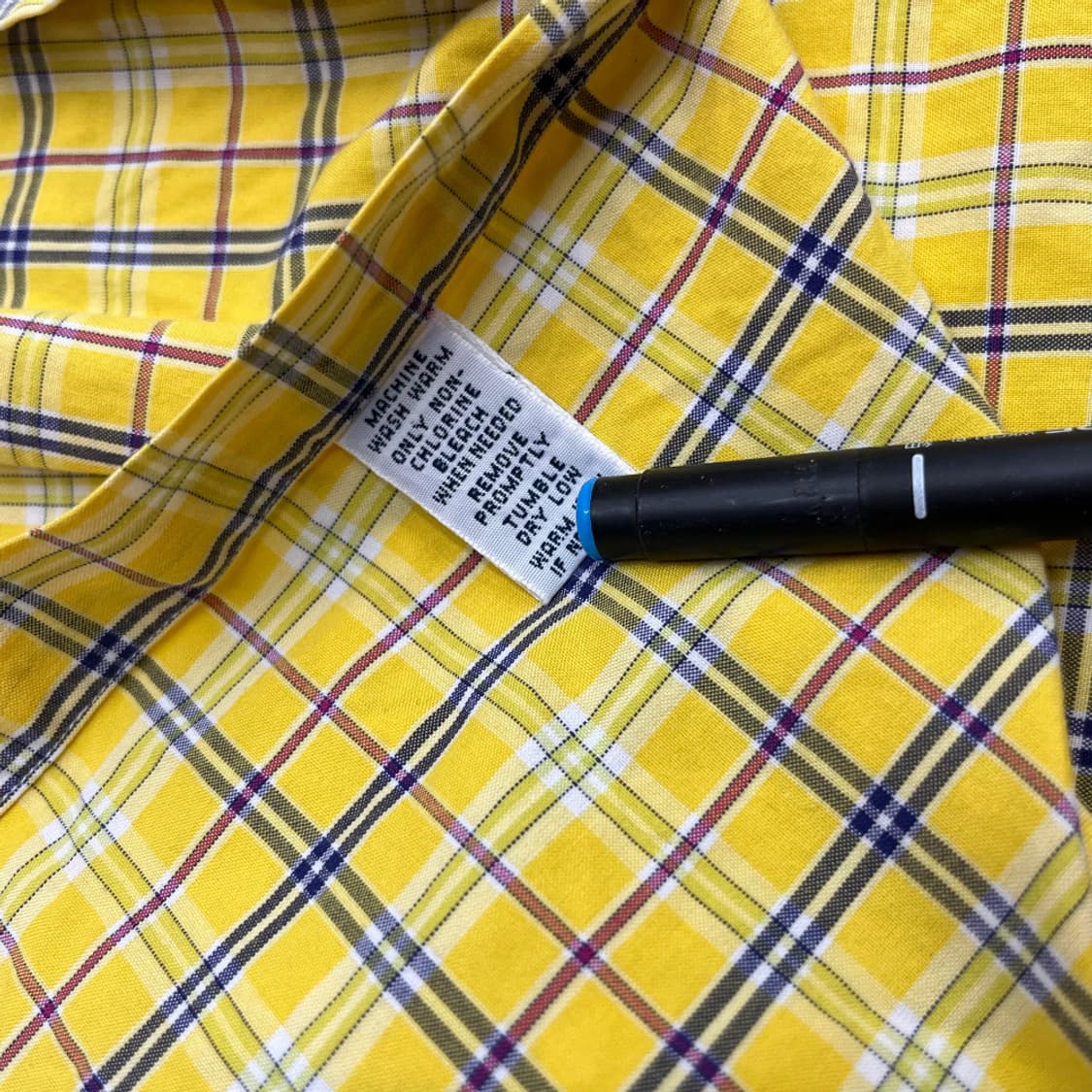 폴로 랄프로렌 네이비포니 옐로우 타탄체크 셔츠 L 상품이미지6