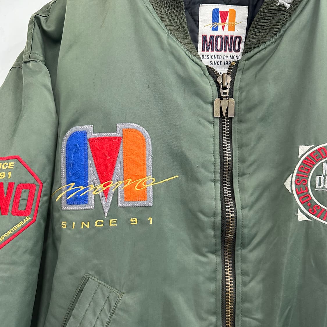 MONO SPORT 남자 패치워크 루즈핏 항공점퍼 상품이미지5