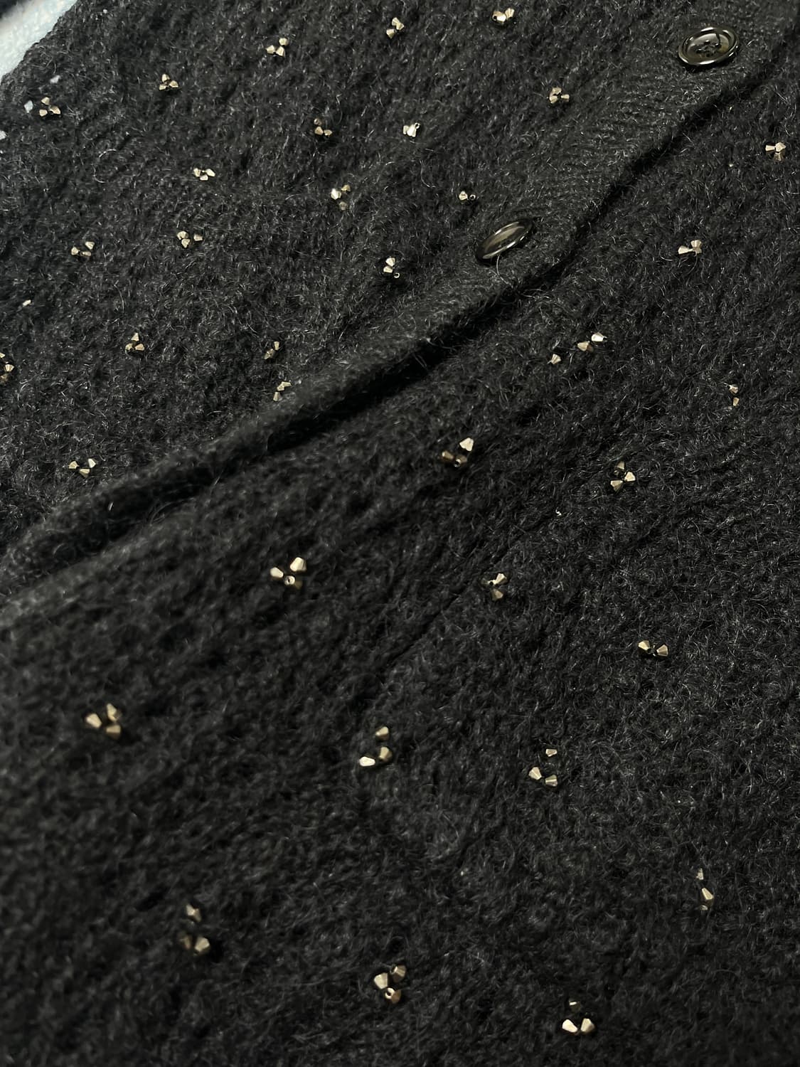 입생로랑 블랙 모헤어 가디건 상품이미지4