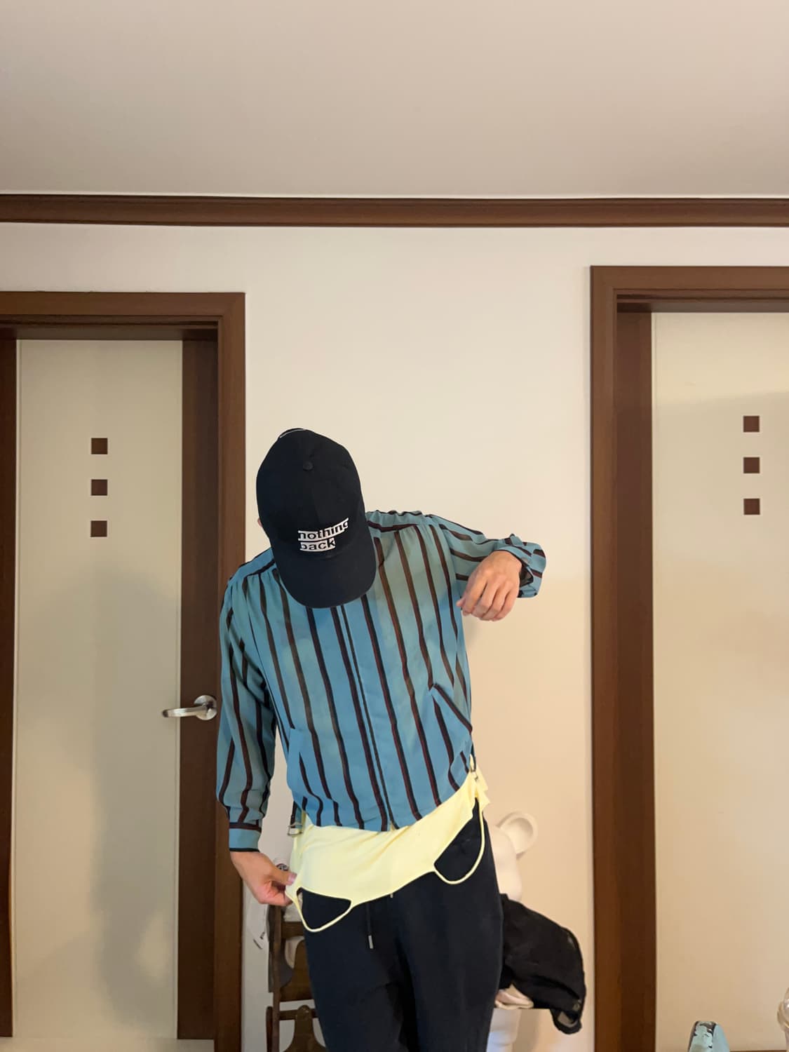 블루 스트라이프 시스루 자켓. 상품이미지6