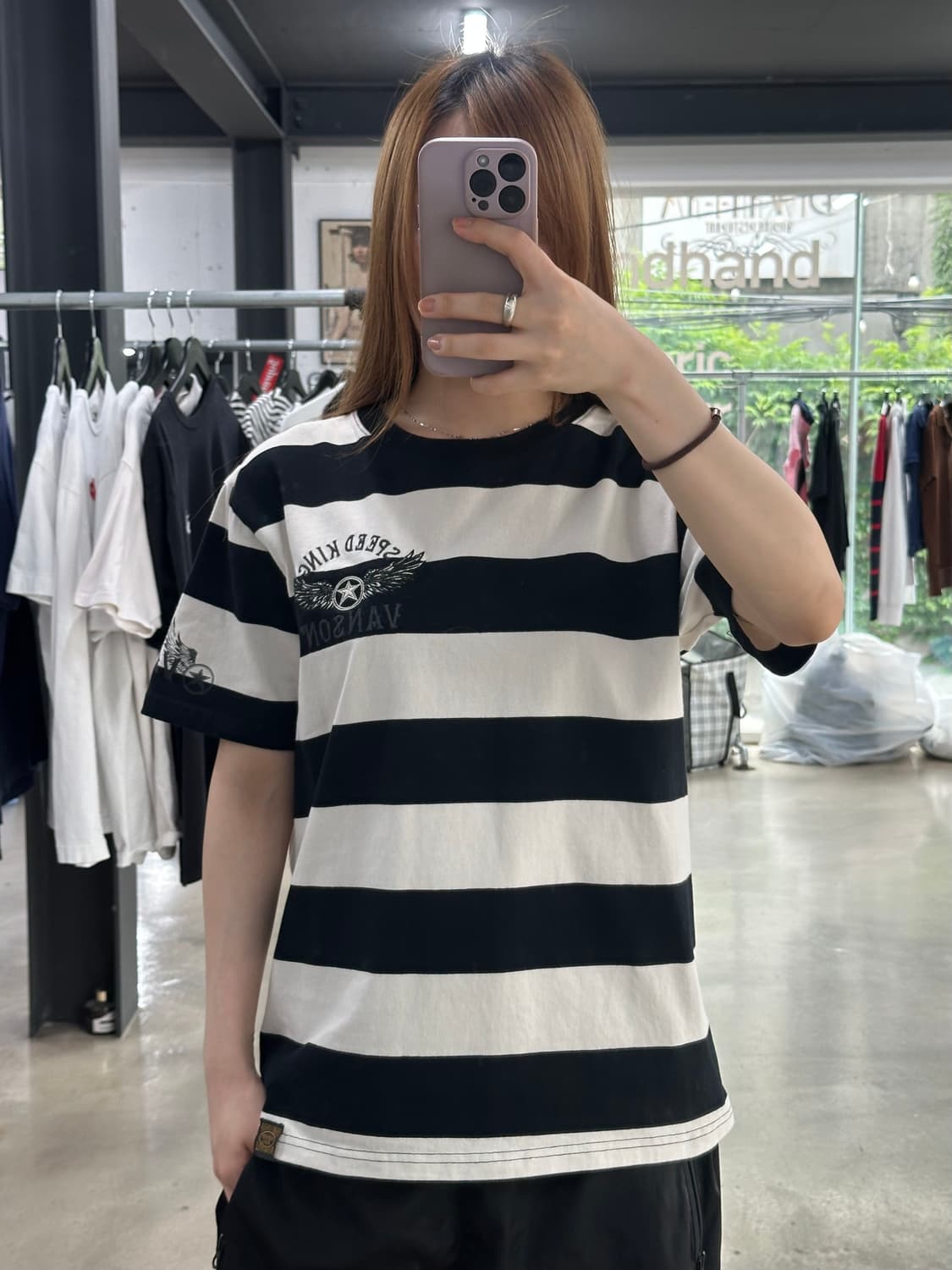 벤슨 스타윙 스트라이프 자수 반팔티 상품이미지4