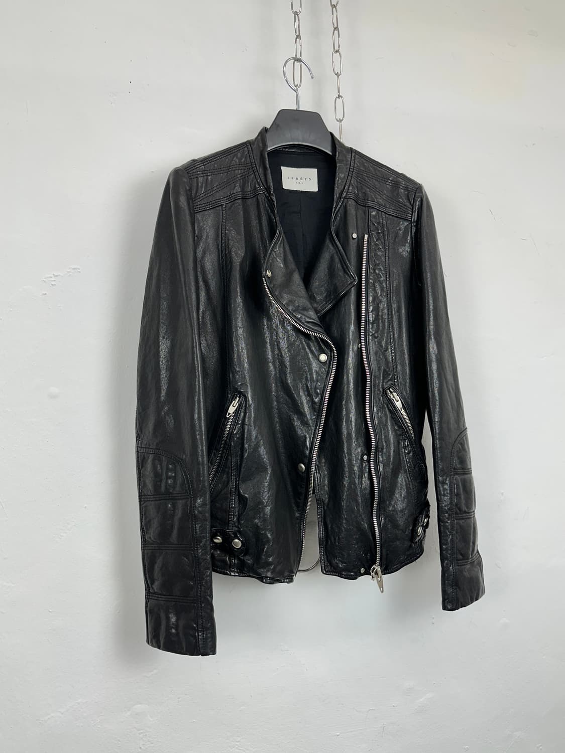 Sandro Paris Asymmetric Studded Lambskin 상품이미지3