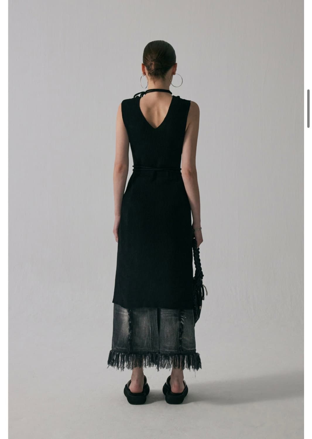 트리밍버드) 2-way Strap Sleeveless Knit BK F 상품이미지3