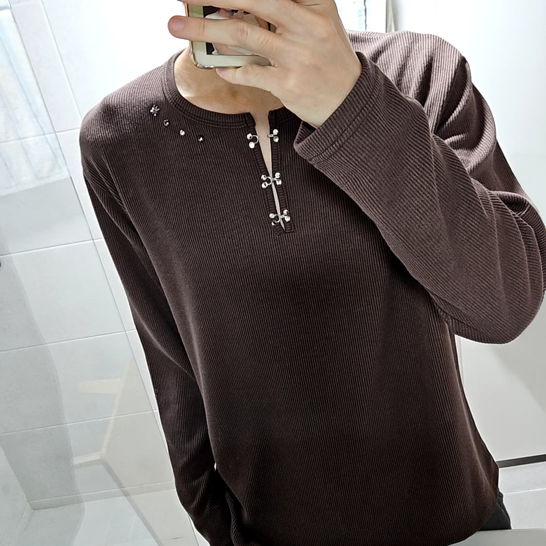 Heine western 리벳 후크 롱슬리브 (gray) 상품이미지6