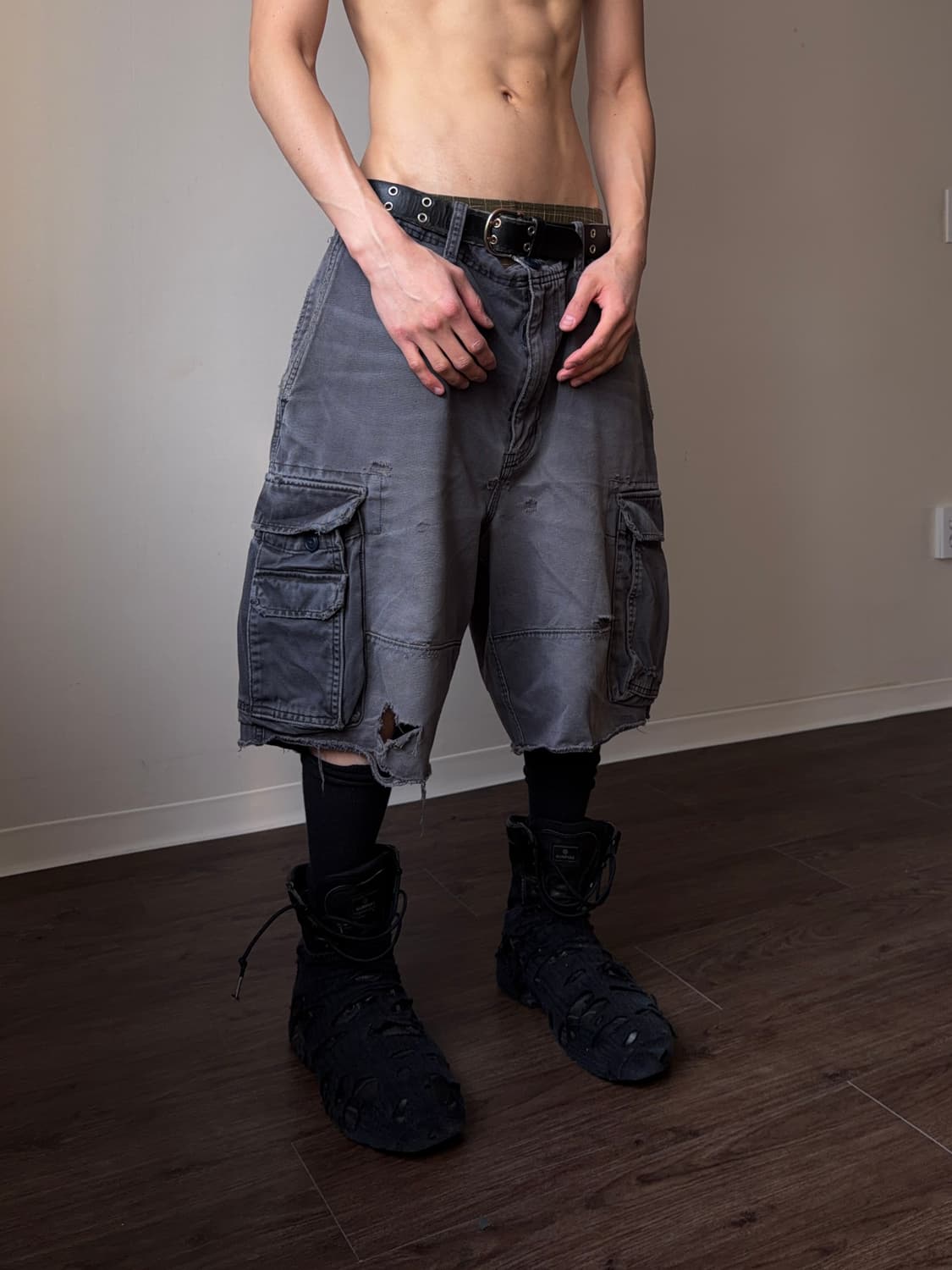 Abercrombie & fitch 디스트레스 카고 쇼츠 상품이미지5