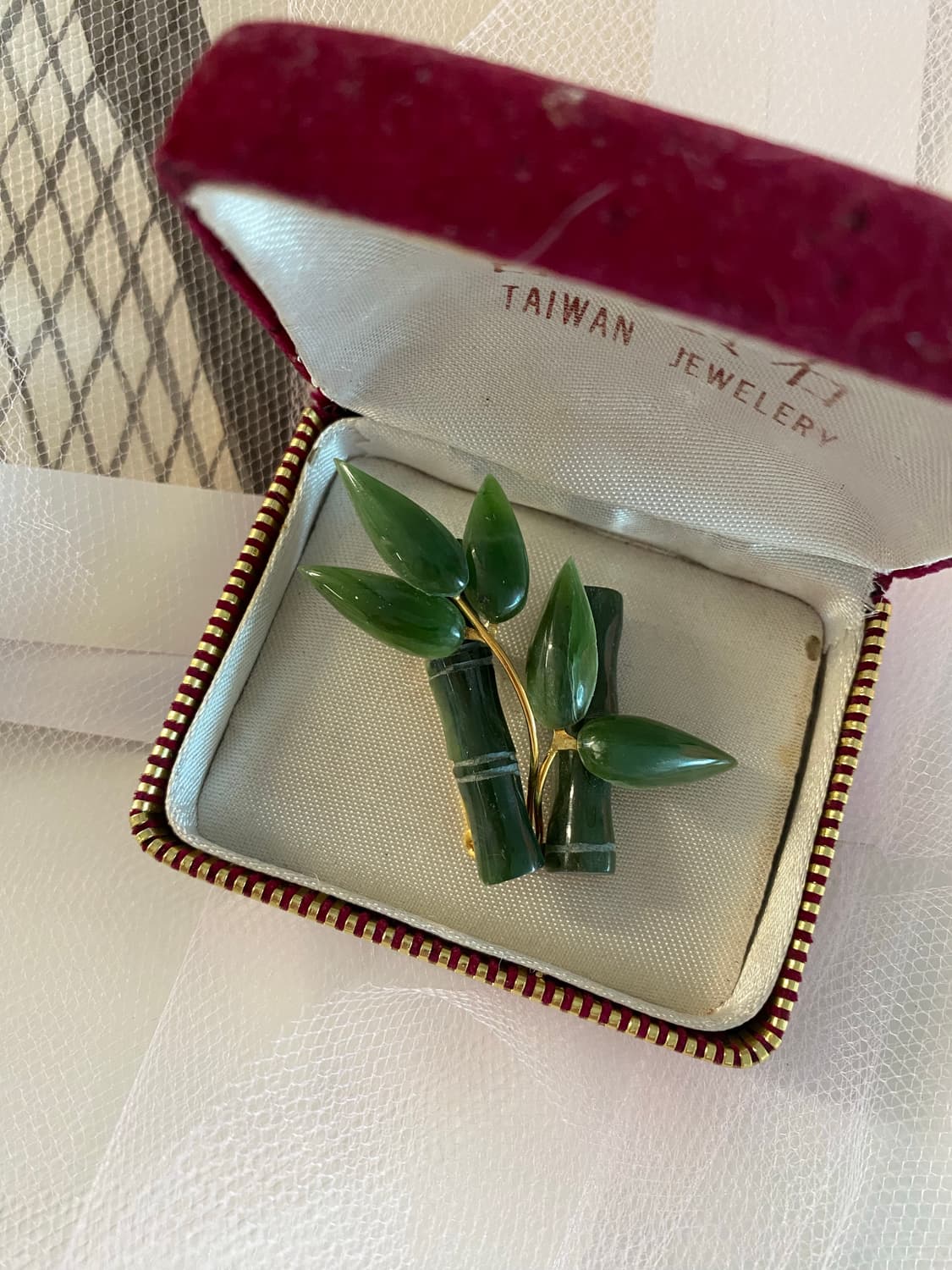 대만 옥 비취 대나무 브로치 상품이미지2