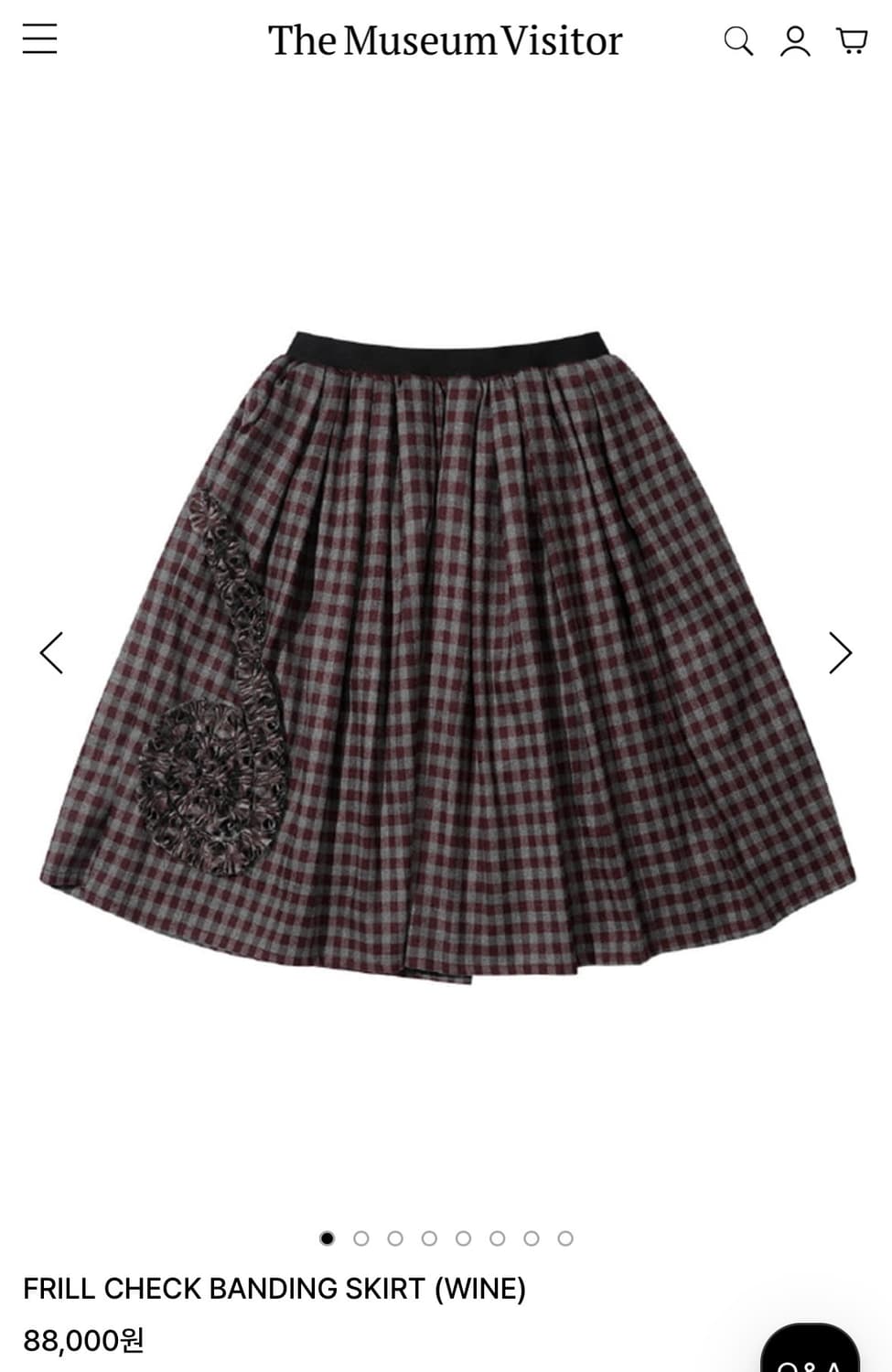 [더뮤지엄비지터] 프릴스커트 와인색상 상품이미지1