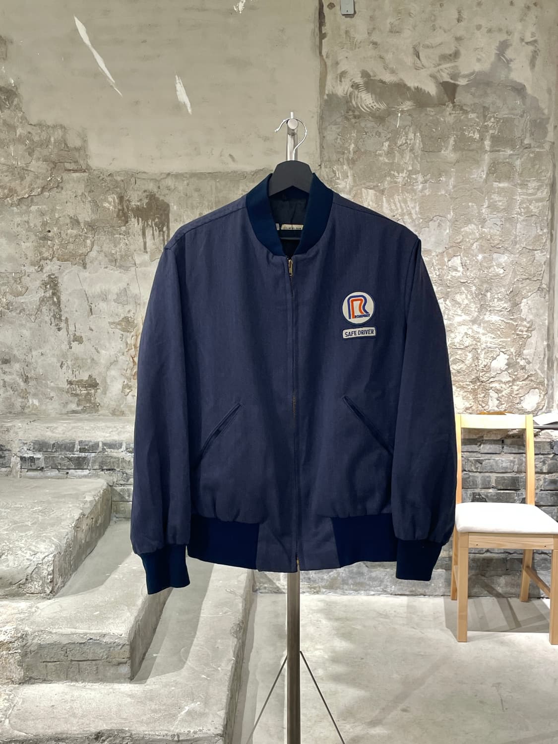 빈티지 네이비 로드웨이 패치 립스 포켓 블루종 자켓 상품이미지1
