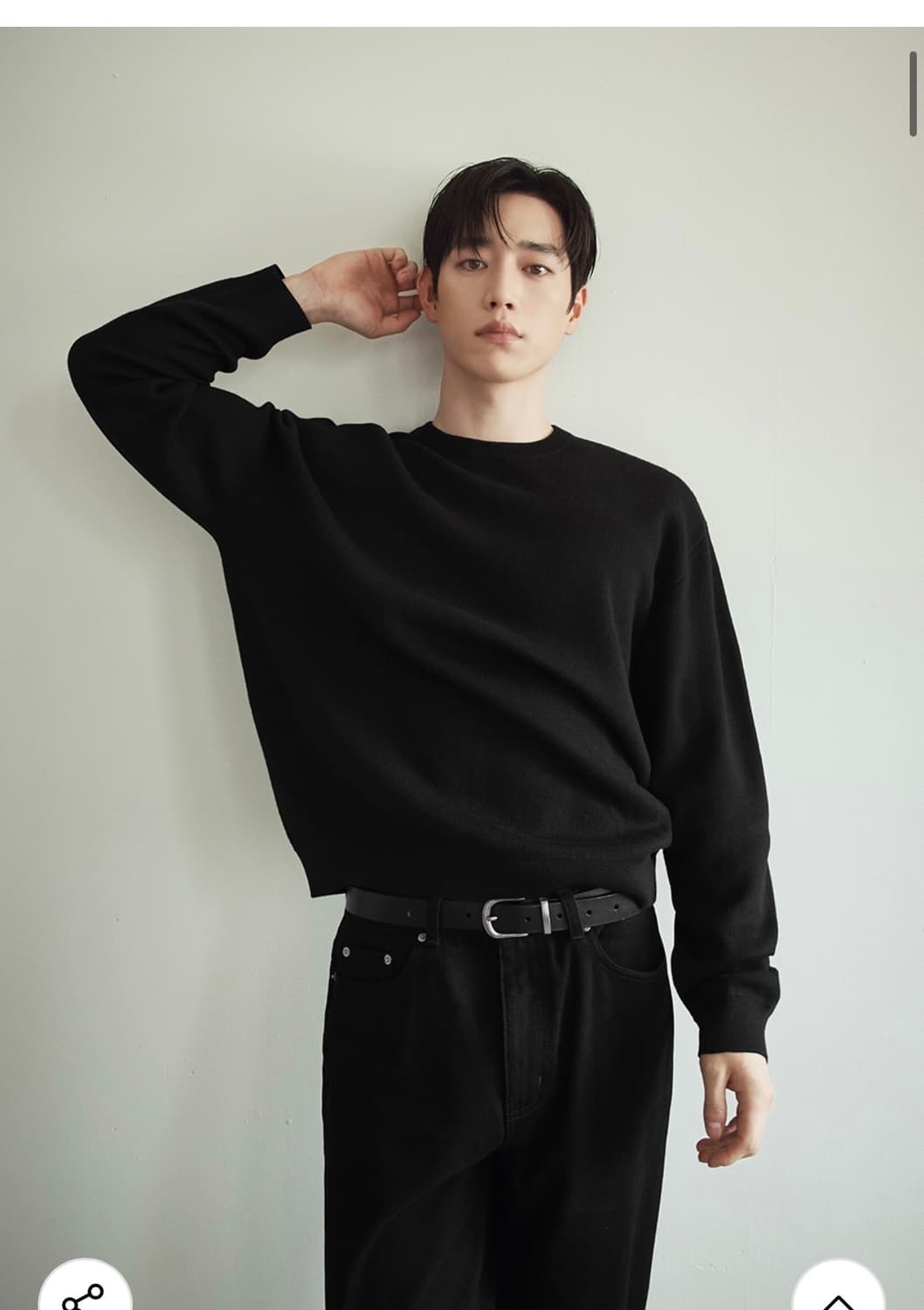 (새상품)(M) 드로우핏 소프트 울 크롭 라운드 니트 CHARCOAL 상품이미지8