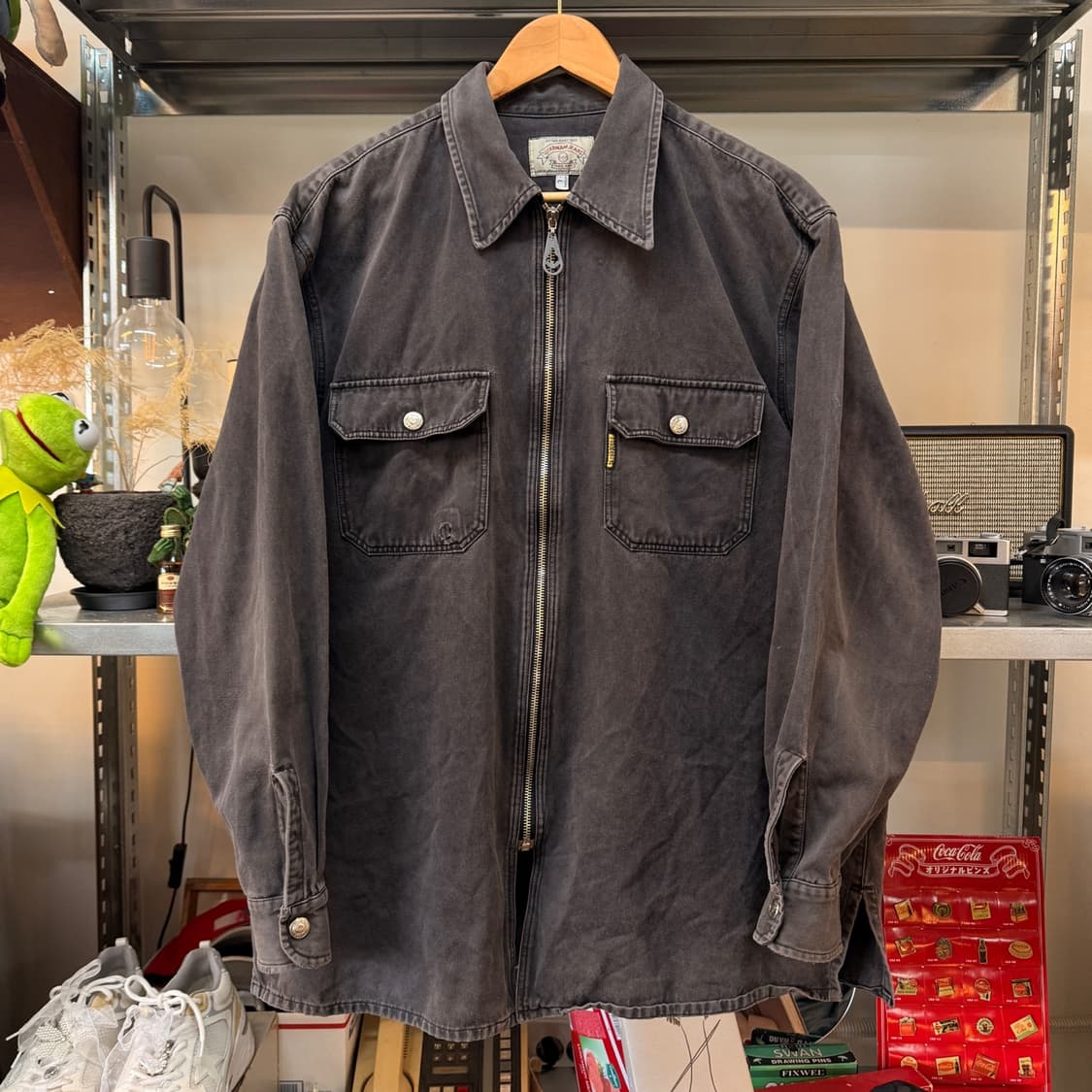 90S 아르마니 진스 페이딩 람포 지퍼 자켓 ~ XL SIZE 상품이미지1