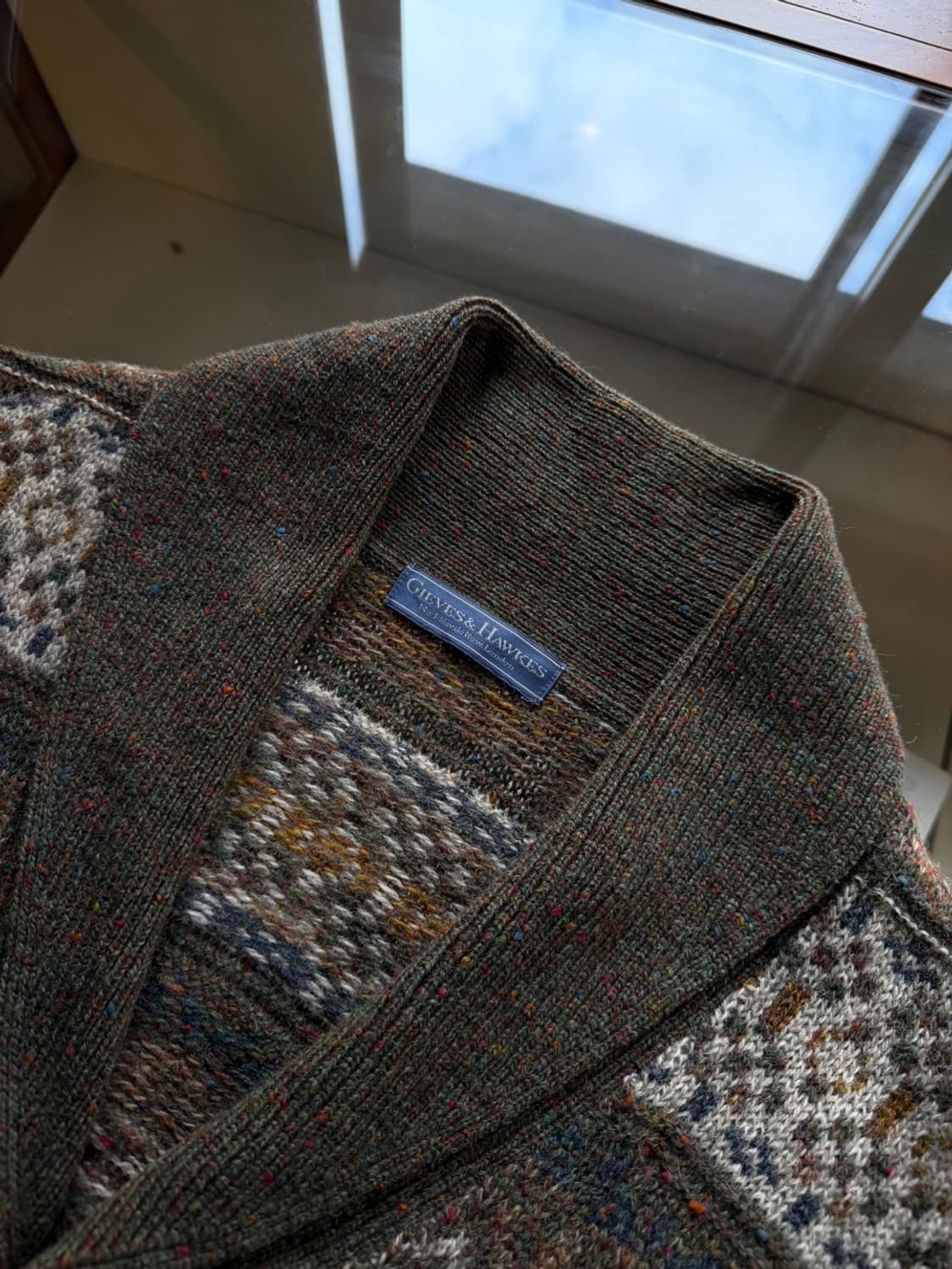 기브스앤호크스 페어아일 숄칼라 가디건 100 상품이미지6