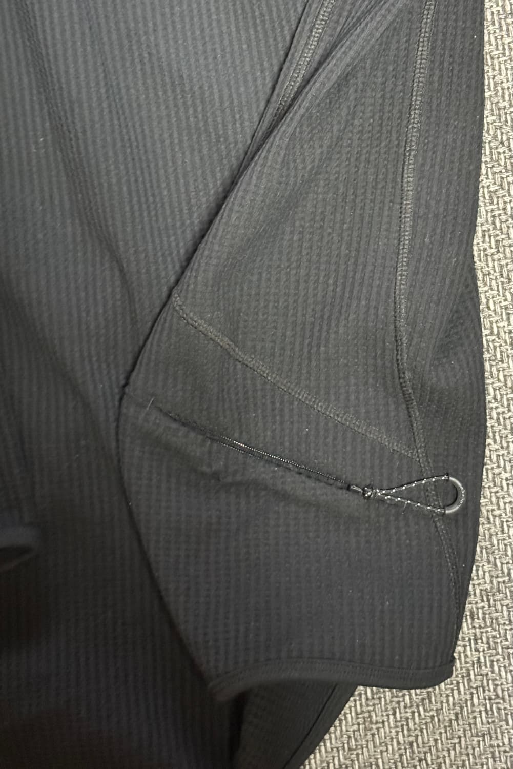 프리커 와플 텍스쳐 후드 블랙 (M) 상품이미지2