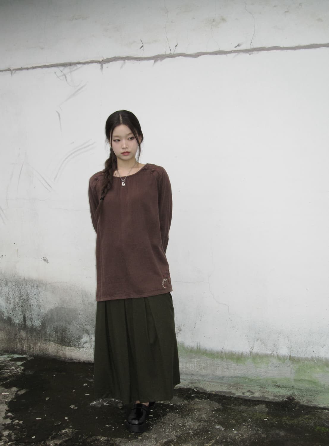 브라운 보호 블라우스  상품이미지4
