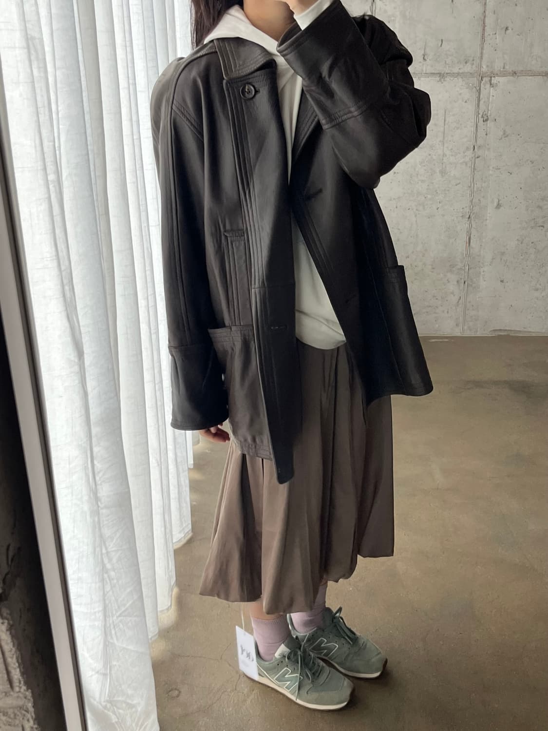 90s CIEL-UN lambskin 양가죽 더블브레스트 자켓 상품이미지4