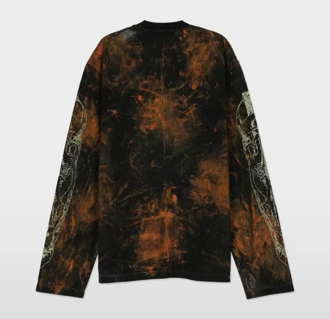 디젤 크레미 로고 프린트 롱슬리브 티셔츠 - 그린 멀티 XL 상품이미지2