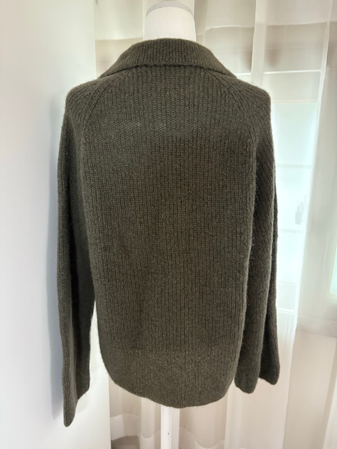 J’aime blanc 여자 카라 집업 울 니트티 (카키) 상품이미지3