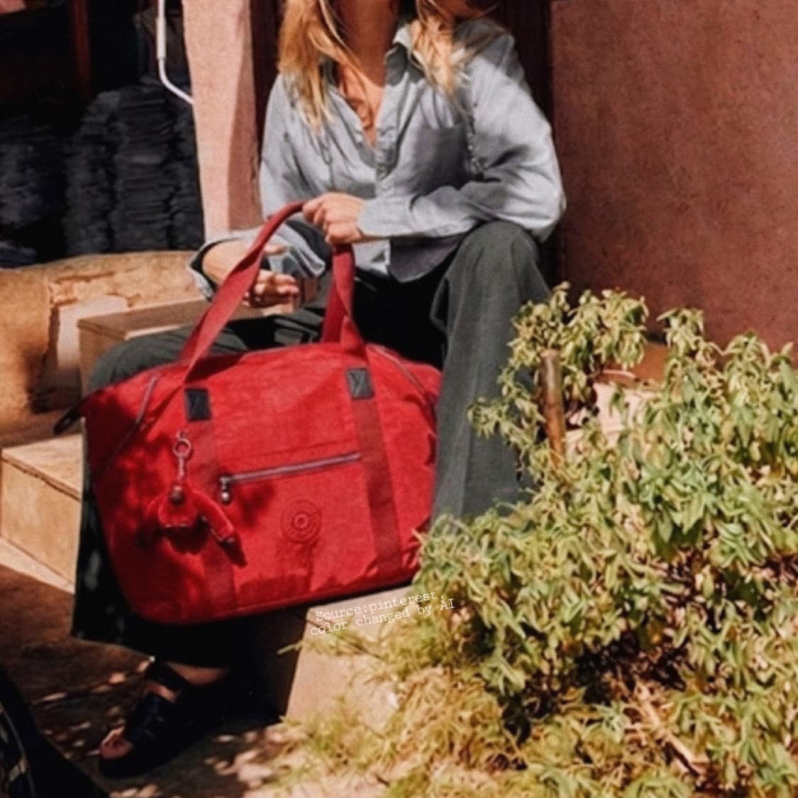 10s 키플링 Art 레드 보스턴백 상품이미지2