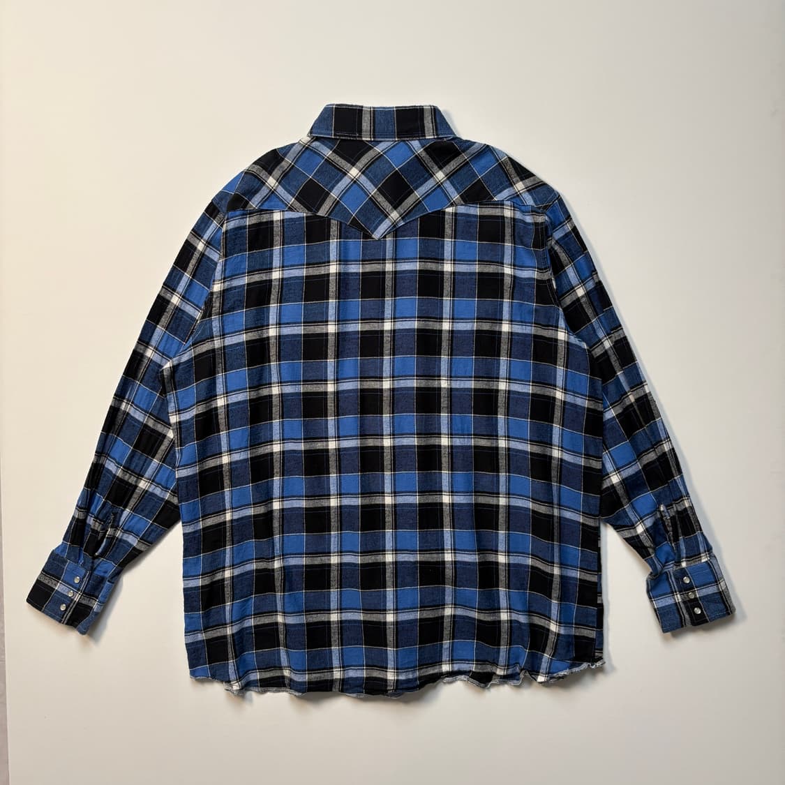 [XL] 랭글러 플란넬 셔츠 (blue/black) 상품이미지5