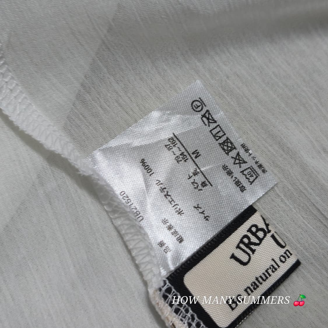 소매 리본 타이 요루 주름 시스루 화이트 블라우스 상품이미지2