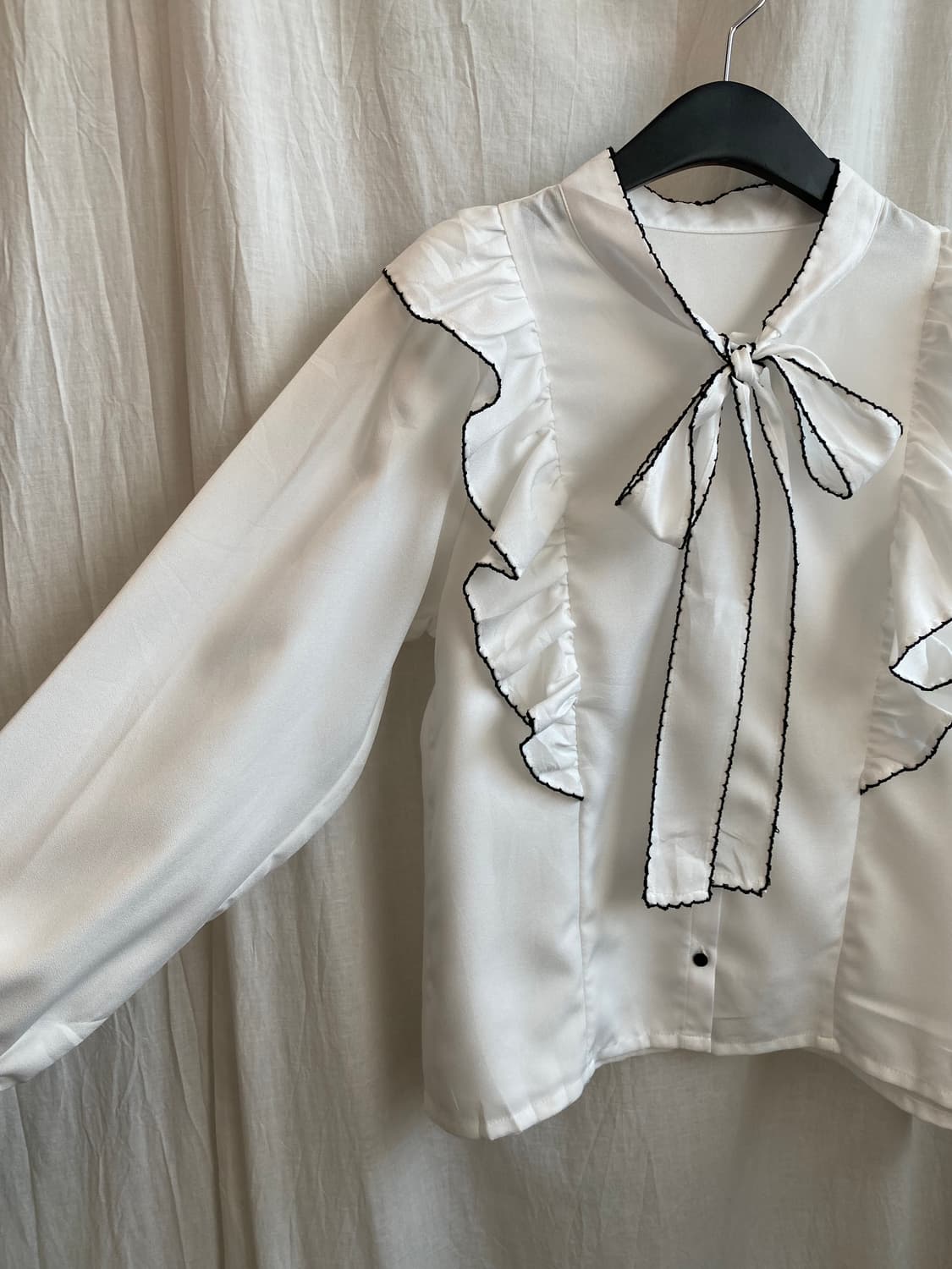 GRL 화이트 리본타이 블라우스(L) 상품이미지7