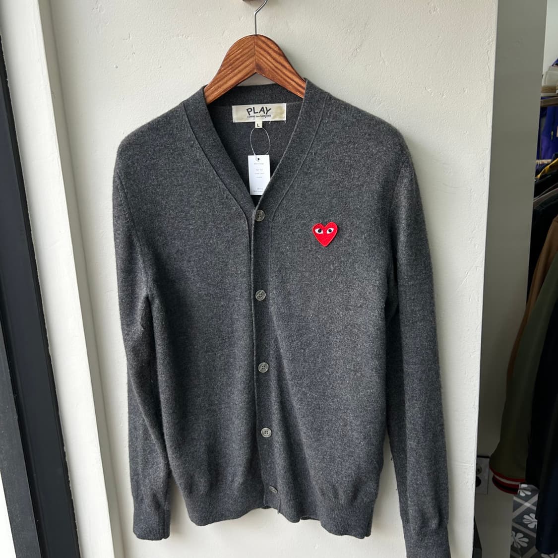 16254 - 꼼데가르송 레드 와펜 울 가디건 (울 100%) 상품이미지2