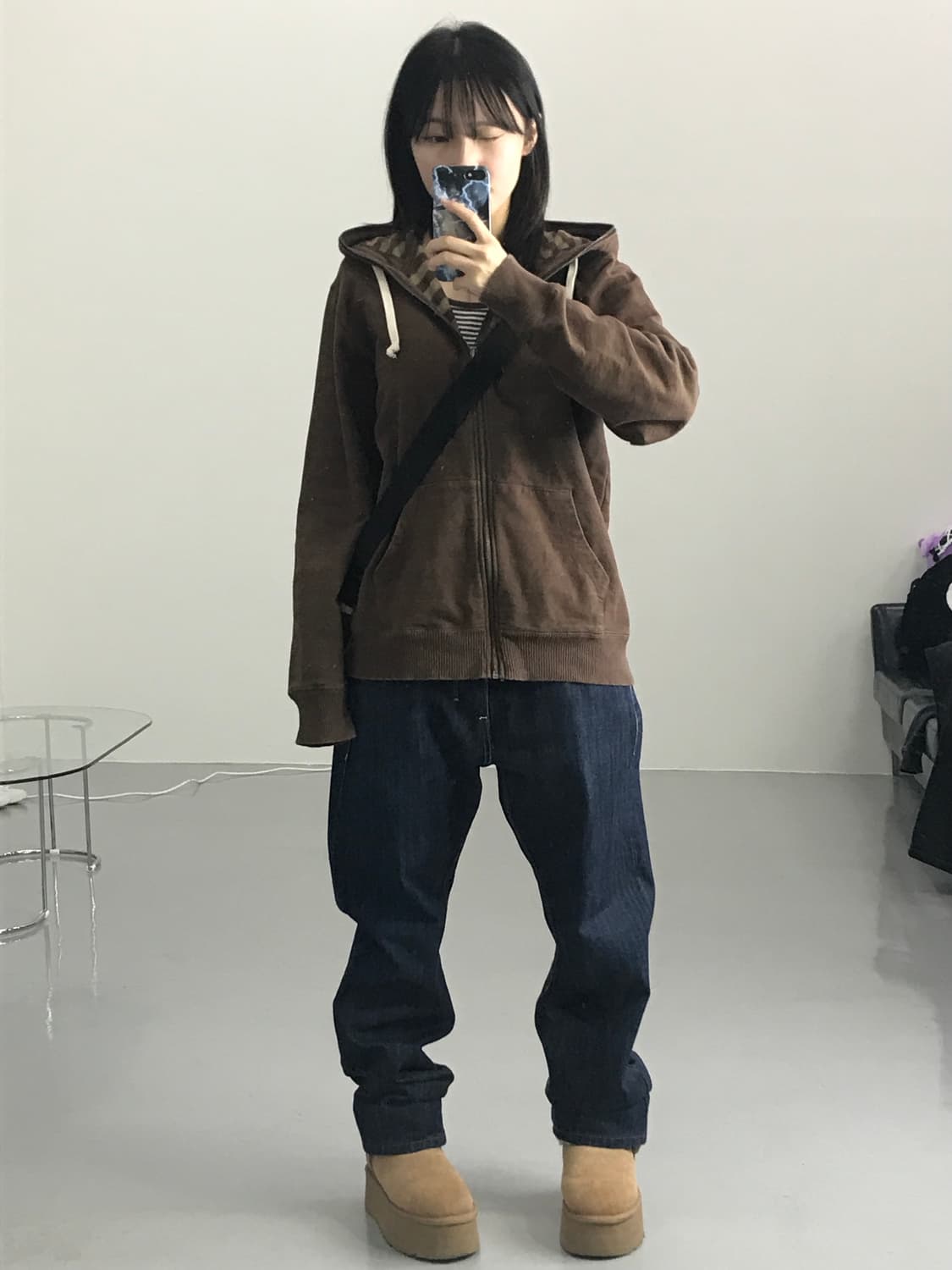 디스커스 브라운 후드 집업 상품이미지2