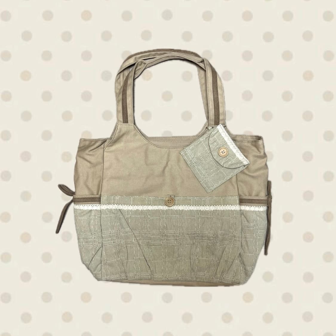 빈티지 모리걸 대장 우드단추 숄더백 가방 상품이미지1