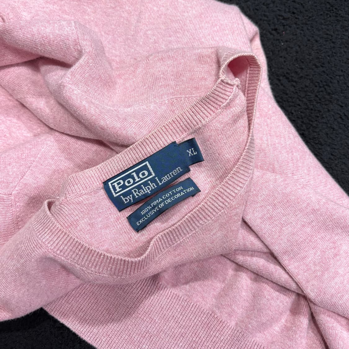 XL 폴로 랄프로렌 분홍 피마코튼 니트 상품이미지4