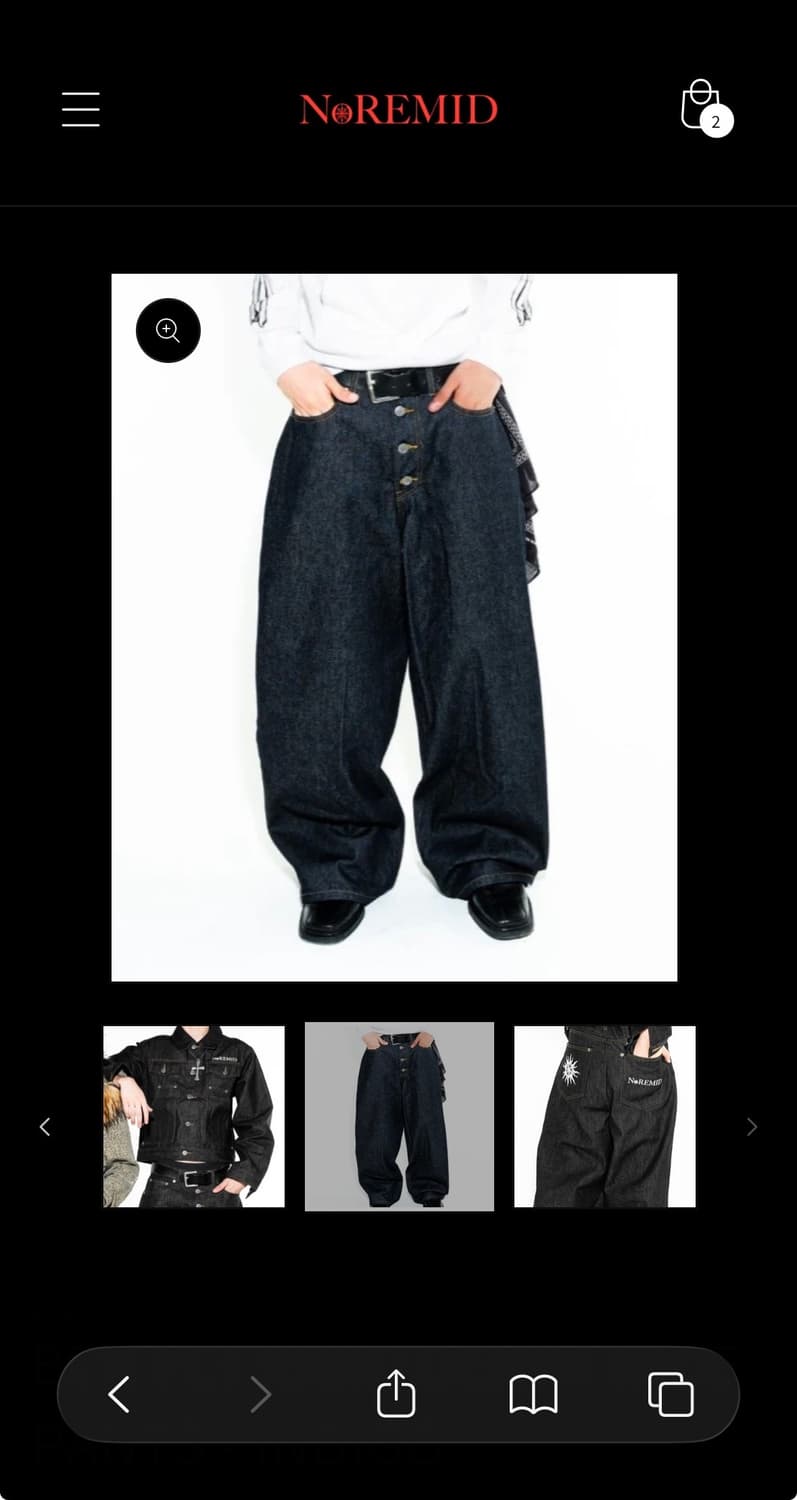 노리미드 인디고 데님 noremid BTN FLY RIGID DENIM  상품이미지5