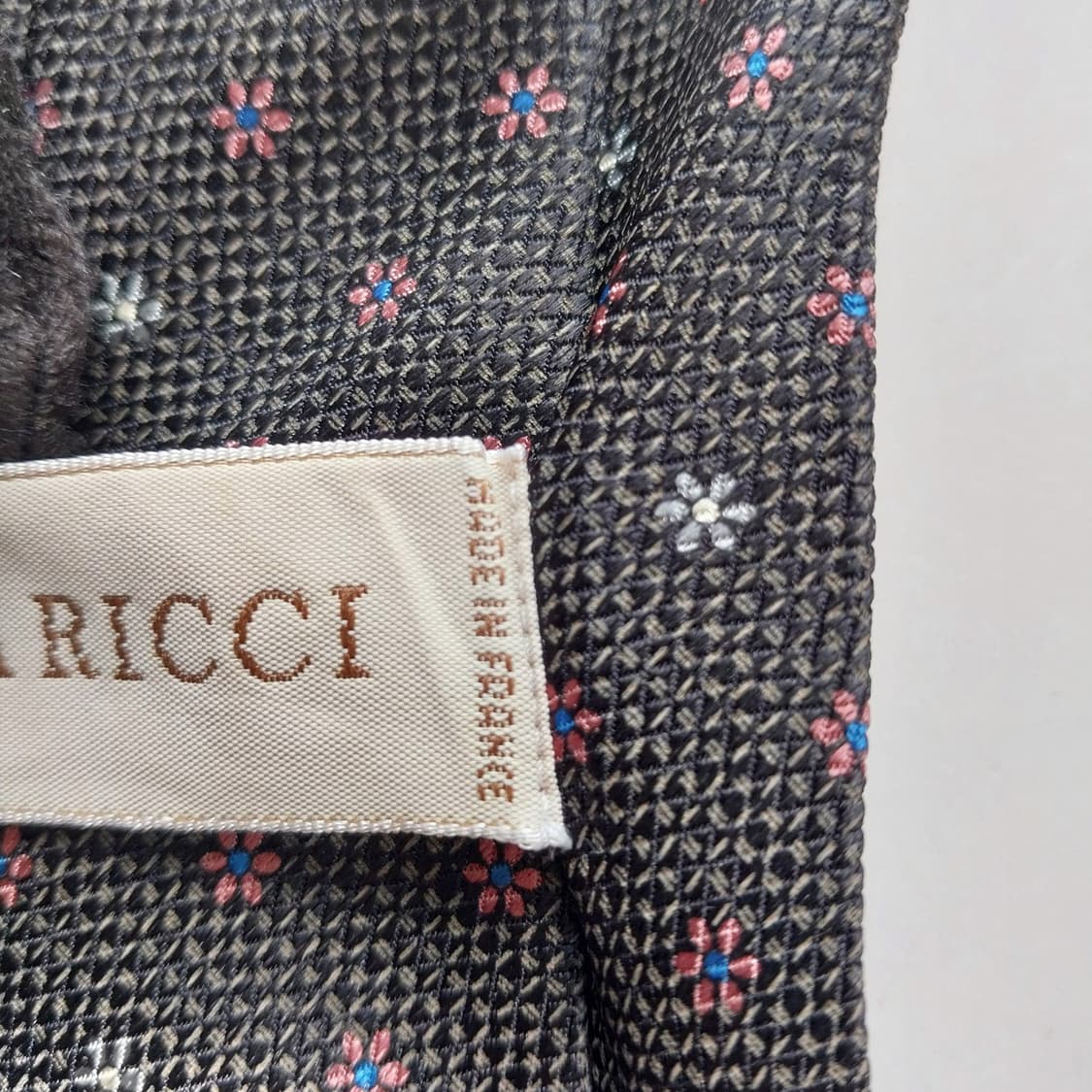 니나리치 진그레이 플라워 패턴 넥타이 9.5cm A+~A등급 K2318 상품이미지9