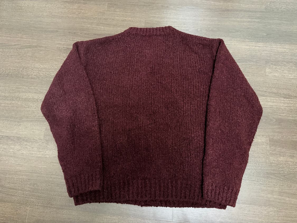 [48]엘무드 봉봉 부클 울 라운드 가디건 크랜베리 상품이미지3